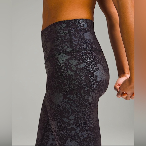 NEW Lululemon Wunder Under Tight 25” Metallic Blue Gray Shine Gym Leggings 14 - Picture 3 of 7